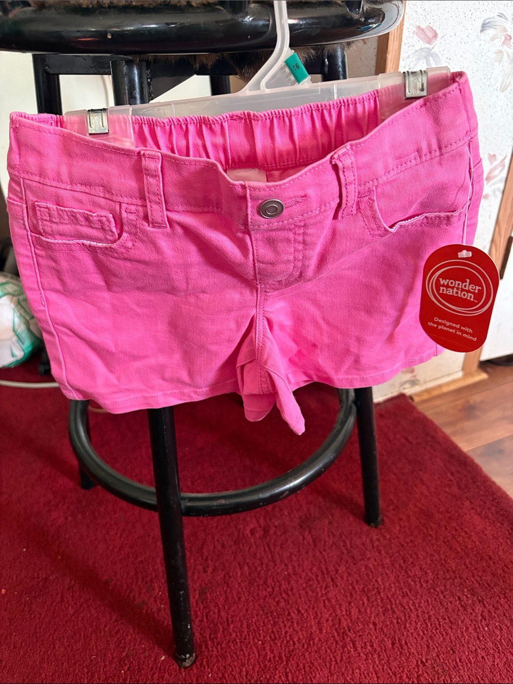 wonder nation Bright Pink Girls' Jean Shorts